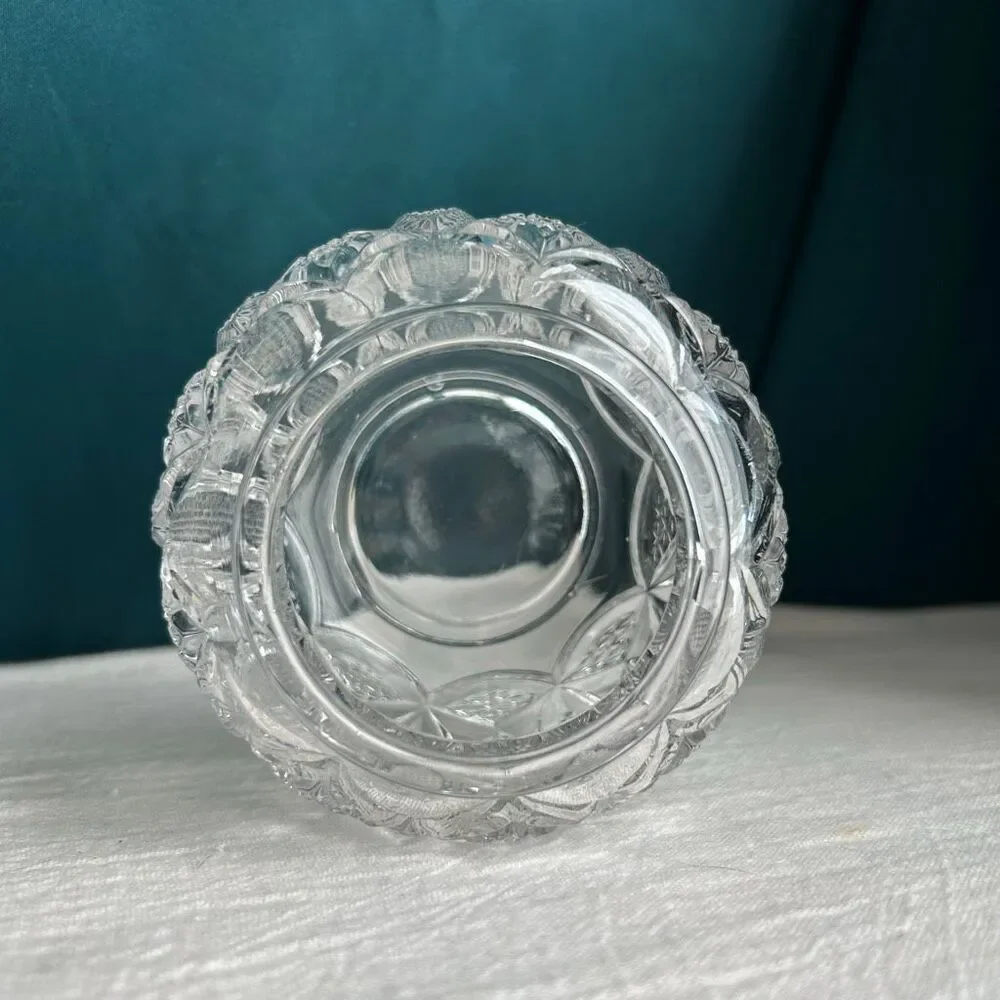 Co-operative Flint Glass Co. Rose Bud Vase Puff Jar
